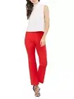 Spanx Polished Kick Flare Pants True Red Flat Front Pull-On Sz XS Tall