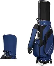 Golf Bag, Portable Golf Stand Bag for Men & Women, Retractable Golf Club Cart Bag with Wheels, Easy to Carry