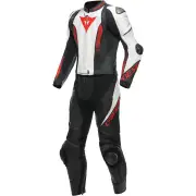 Laguna Seca 5 2Pcs Leather Suit Black White Lava Red