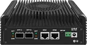 HUNSN Firewall Appliance, Mini PC, OPNsense, VPN, Router PC, I3 N305, RJ63, 2 x 2.5Gbe LAN, 2 x SFP+, 2 x HDMI, TF, Type-C, Phoenix Terminal, 32G RAM, 512G SSD