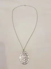 Vintage Franklin Mint Charles & Diana Royal Wedding Silver Pendant Necklace
