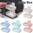 2-Shelves Soap Dish Holder Shower Bar Soap Holder Wall Mounted Soap Box New Y6M2