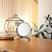 Tabletop Mirror Double Sided 360 Degree Rotating Makeup Mirror, Black Mirror