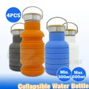 4x Collapsible Sport Office Drink Water Bottle Cycling Camping Gym Yoga Kettle