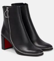 [Christian Louboutin] Christian Louboutin CL Zip leather ankle boots AU 9 black