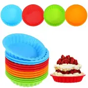 12 Pcs Mini Tart Pan 4 Inch Non-stick Mini Pie Pans Egg Tart Molds for Baking...