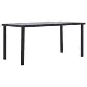 Dining Table Black and Concrete Grey 160x80x75 cm MDF vidaXL