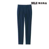在飛比找momo購物網優惠-【MUJI 無印良品】女棉混彈性丹寧緊身長褲(暗藍)