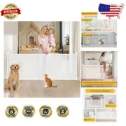 Versatile 118" Extra Wide Retractable Mesh Baby Gate for Indoor & Outdoor Use
