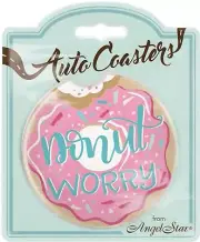 Angelstar Donut Worry Absorbent Auto Coaster, Multicolored