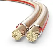 PureLink Speaker Cable OFC Speaker Cable 2x4.00mm² 0.2mm, 25 m, Pure Copper Cable for Hi-fi Speakers, Subwoofer, Audio Cable with Polarity Labelling, Transparent