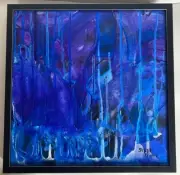 Beautiful Original Abstract Wall Art Painting On Canvas PROFESSIONALLY FRAMED!