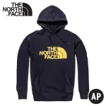 【THE NORTH FACE 中性 LOGO連身帽T恤《深藍/黃》】4NEQ/保暖休閒大學T/連帽上衣/休閒/悠遊山水