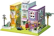 Narwhals Micro Block Coffee Shop Street Modular Building Kit - 3 Architectural Sets with 1699pcs, 6mm Compatible Blocks, DIY Creative Toy for Adults & Kids