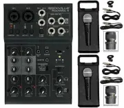 Rockville RockMix 4 Channel Pro Recording Mixer/Interface w/EQ+(2) Dynamic Mics