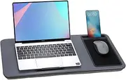 Baoee Large Dark Grey Lap Desk Portable Tray with Pillow Cushion Fits Up to 17", with Slot, Mouse Pad, Great for Home & Office
