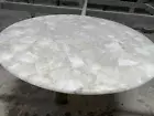 Quartz agate coffee table, round hallway table, center stone table patio decor