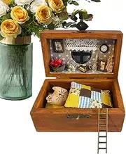 Cute Pet Doll House, Wooden D I Y House Kit, Handmade Animal Scene, Realistic Craft Display, Collectible Model Décor, 4.72x1.97x2.76 Inches, Home & Offices Decoration