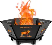 Fire Pit for Camping- 37.8 Inch Collapsible Firepit for Patio outside Wood Burni