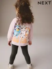 Pink Bluey Long Sleeve 100% Cotton T-Shirt and Leggings Set (3mths-7yrs) (E13017) | $23 - $28