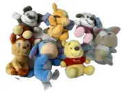 Disney Mighty Fine Cuties 4” Plush Set Mickey Minnie Mouse Pooh Tigger Thumper