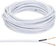 uxcell 25Ft 18/2 PVC Covered Wire, 300V SVT Round Lamp Cord Insulated Heat Resistant Electronical Flexible Cable for LED Lamp Wire Audio Cable Speaker, White, UL Listed