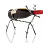 Reindeer Deer Wine Bottle Holder Holiday Lane the Holiday Collection Iron