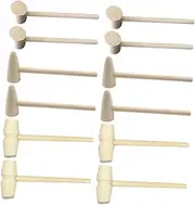 Abaodam 15Pcs Mini Wooden Hammer for Safe Polished Mallets for Play Cake Montessori for Boys Multifunctional Fun