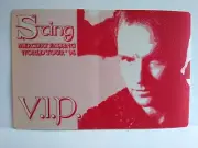 Sting Backstage Pass 1996 Mercury Falling World Tour Vintage VIP Pop Rock Police