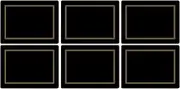 Pimpernel Portmeirion Home & Gifts Classic Black Placemats, Set of 6,30.5 x 23cm