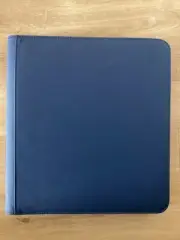 Premium 12 Pocket Zip Binder hold 480 cards - Dark Blue - soft touch