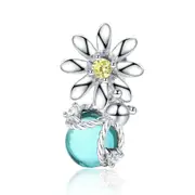 Silver plating Charm for Women Bracelet Daisy and Firefly Design Jewelry Bead
