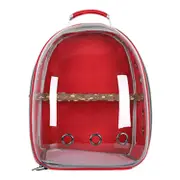 GGP Red Stylish Transparent Pvc Pet Carrier Backpack Large Capacity, Multi Use For Birds & Cats(Including Wooden Stick)