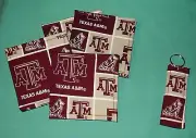 *COASTERS SET of 4 and/or KEYCHAIN key ring TEXAS A&M UNIVERSITY AGGIES College