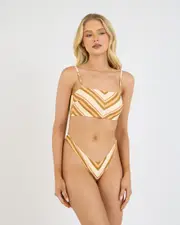 [Rip Curl] Rip Curl Women's Catalina Stripe Bandeau Bikini Top Size XL XL Multicolor