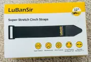 Lubansir Cinch Straps, 2" X 12" (4 Pack) Elastic Hook and Loop Storage Strap for