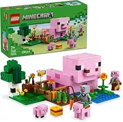 LEGO Minecraft The Baby Pig House Toy for 7+ Year Old Girls & Boys, Kids Toy Farm Animal Building Set with Crafting Table, Character Figure and Mobs, Desk Toy or Decor for Gaming Fans 21268