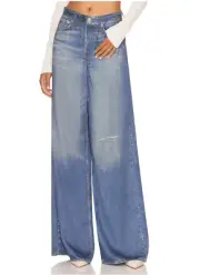 NWT $325 Rag & Bone Liquid Miramar Sofie Wide Leg Pants/Jeans in Taylors sz 26/S