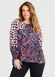 ts Taking Shape Top Size 20 Natural Multi Print Splice style NWT