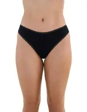 [Bendon] Stretch Cotton Thong in Black