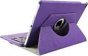 iPad Air 2 Keyboard Case Cover,Dingrich 360 Degree Rotating Folio Built in Stand Smart Case with Detachable Bluetooth Keyboard+Screen Protector+Stylus (Purple)