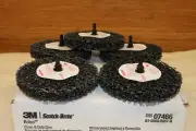 10) 3M Scotch Brite Roloc + 4” Clean Strip Paint Rust Removal Disc X Coarse 7466