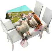 Awesome Funny Sunglasses Llamas Beach Tablecloth
