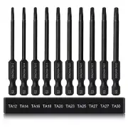 Triangle Screwdriver Set, 10Pcs S2 Steel Triangle Drill Bit Set Sizes TA12, T...
