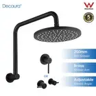Decaura Black 9" Rain Shower Head Set Gooseneck wall Arm Round Shower Mixer Taps