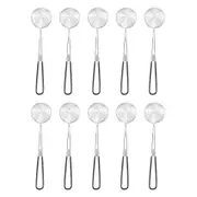 10 Pieces Hot Pot Strainer Scoops,Stainless Steel Hot Pot Strainer Spoons Mesh Skimmer Spoon Strainer Ladle with Handle silver black