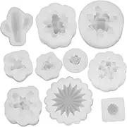 TEHAUX 10pcs Wax Molds for Candle Making Candle Wicks for Candle Making Decoration Candle Warmer Lamp LED Lights Tin Jars Cake Candles Silicone Mold for Resin Silica Gel White