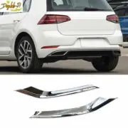 Rear ABS Chrome Bumper Diffuser Cover Trim 2PCS For VW Golf MK7 MK7.5 2018-2019 (for: Volkswagen)
