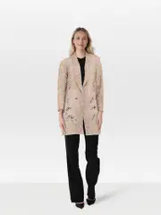 Beige Lace Long Sheer Jacket