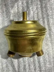 VINTAGE SOLID BRASS CLUSTER HEAD ~2 LIGHT ~ 1/8 IPS BOTTOM BASE W/ 1/4-27 STUD